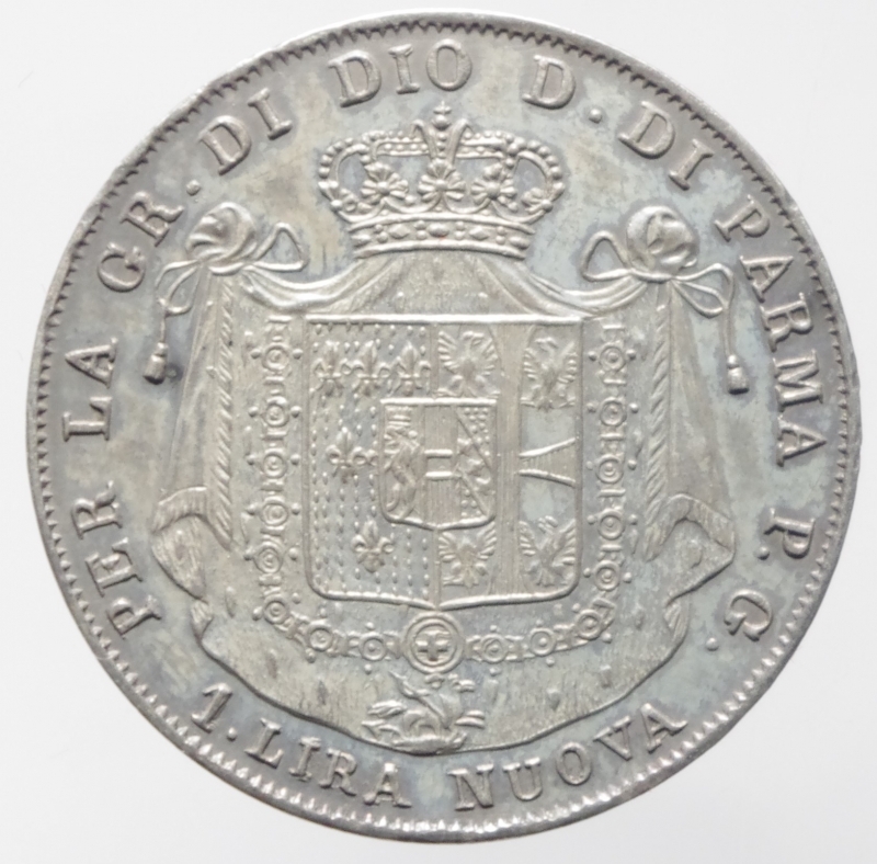 reverse: Zecche Italiane.Parma. Maria Luigia dAustria (1815-1847). Lira 1815 (Milano) AG. Pagani 9. qSPL/SPL+