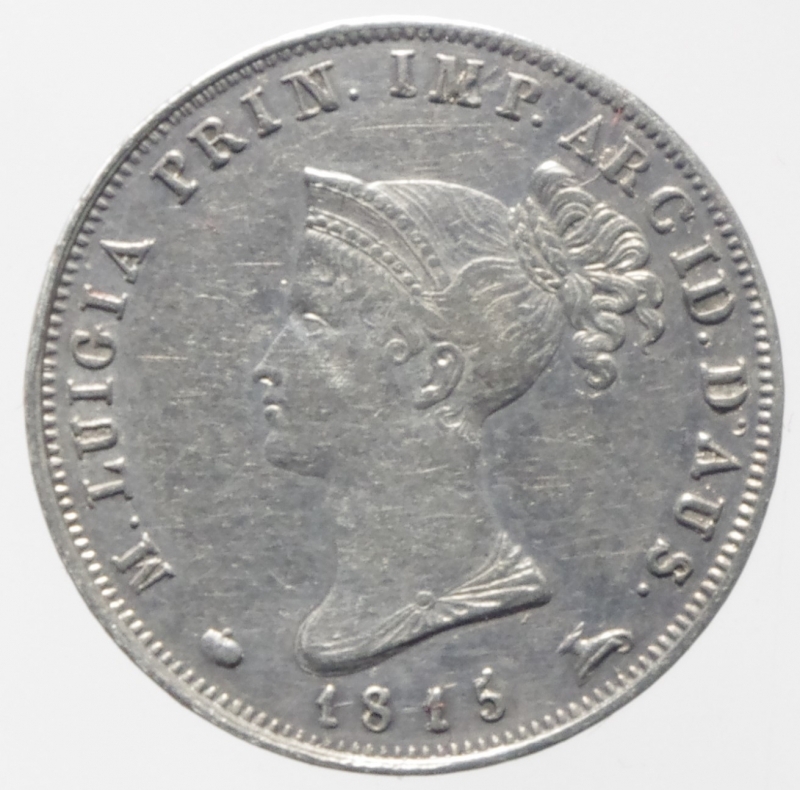 obverse: Zecche Italiane. Parma. Maria Luigia d Austria. Duchessa di Parma, Piacenza e Guastalla. 10 soldi 1815. Ag. BB\SPL