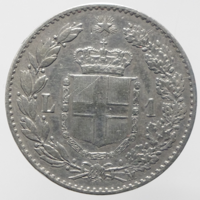 reverse: Casa Savoia. Umberto I. 1 Lira 1887. Ag. Milano. Pagani 604. BB\qSPL