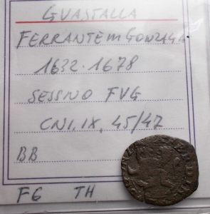 obverse: Zecche Italiane - Guastalla. Ferrante III Gonzaga 1632-1678 Sesino