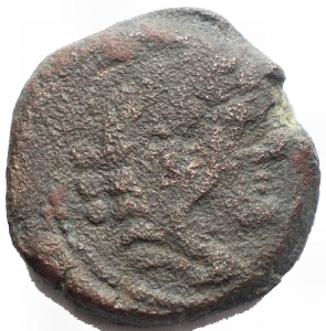 obverse: Varie - C. Antestius. Quadrans. 146 BC, Rome Mint. Head of Hercules right, ••• behind. Rev./ Prow of galley right; dog with both fore-feet raised and CANTESTI above, ••• before, ROMA below. Crawford 219/5; BMCRR 865.