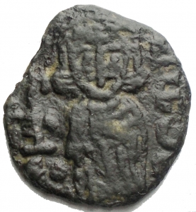 obverse: Bizantini. Costantino V con Leone IV. 741-775 d.C. Follis. AE. Siracusa. gr 2,32