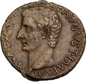obverse: Tiberius (14-37). AE As, Rome mint, 15-16 AD