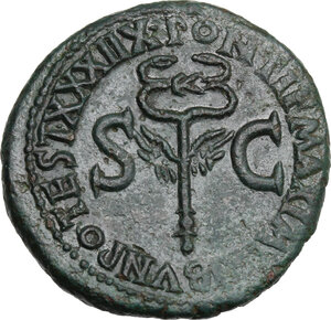 reverse: Tiberius (14-37). AE As, Rome mint, 36-37 AD