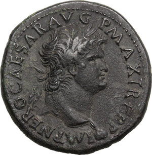 obverse: Nero (54-68). AE Sestertius, Lugdunum mint