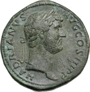 obverse: Hadrian (117-138). AE Sestertius, Rome mint, 134-138 AD