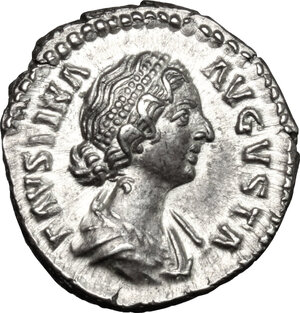 obverse: Faustina II, wife of Marcus Aurelius (died 176 AD). AR Denarius