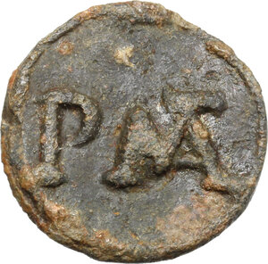 reverse: P. MAT. 2nd century AD. PB Tessera