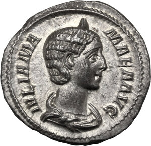 obverse: Iulia Mamaea, mother of Severus Alexander (died 235 AD). AR Denarius, 226 AD