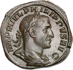 obverse: Philip I (244-249). AE Sestertius, Rome mint, 248 AD