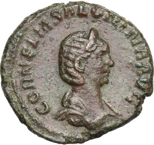 obverse: Salonina, wife of Gallienus (died 268 AD). AE as, Rome mint, 253-260 AD