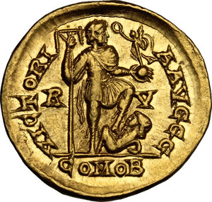 reverse: Honorius (393-423). AV Solidus, Ravenna mint