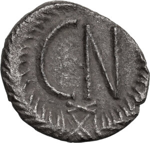 reverse: Justinian I (527-565). AR 250 Nummi, Ravenna mint