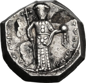 reverse: Alexius I, Comnenus (1081-1118). AR Tetarteron, pre-reform coinage. Constantinople mint, 1081-1092 AD