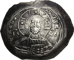 obverse: Alexius I, Comnenus (1081-1118). Pale EL or AR Histamenon Nomisma, Thessalonica mint, 1082-1087 AD