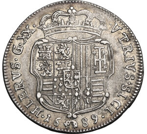 reverse: Napoli.  Carlo II di Spagna (1674-1700). Tarì 1689