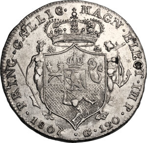 reverse: Napoli.  Giuseppe Napoleone (1806-1808). 120 Grana 1807