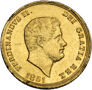 obverse: Napoli.  Ferdinando II di Borbone (1830-1859). 3 Ducati 1851