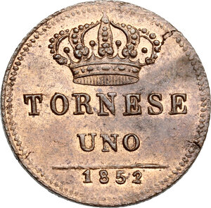 reverse: Napoli.  Ferdinando II di Borbone (1830-1859). Tornese 1852