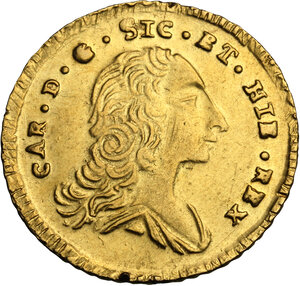 obverse: Palermo.  Carlo di Borbone (1734-1759). Oncia 1753