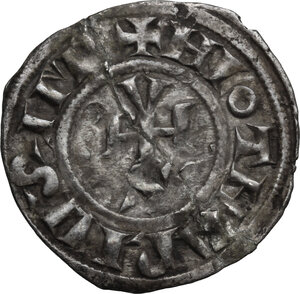 reverse: Roma.  Gregorio IV (827-844), con Lotario. Denaro antiquiore