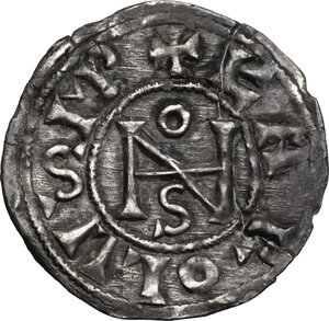obverse: Roma.  Giovanni VIII con Carlo il Calvo (875-877) o Carlo il Grosso (881-882). Denaro antiquiore