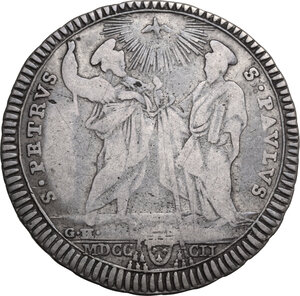 reverse: Roma.  Pio VII (1800-1823), Barnaba Chiaramonti. Testone A. III, 1802