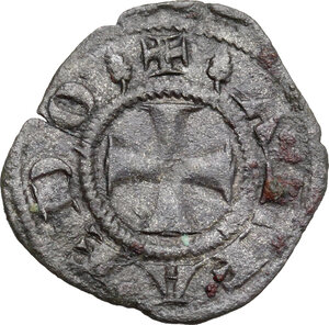 reverse: Siena.  Repubblica (1180-1390). Denaro piccolo o picciolo, 1318-1325, simbolo pigna