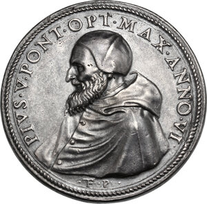 obverse: Pio V (1566 - 1572), Antonio Michele Ghislieri. Medaglia 1571