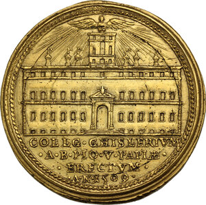 reverse: Pio V (1566 - 1572), Antonio Michele Ghislieri. Medaglia (1672) per la beatificazione