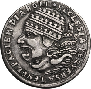 reverse: Medaglia satirica dei tempi della Restaurazione. Inghilterra, seconda metà del XVII sec