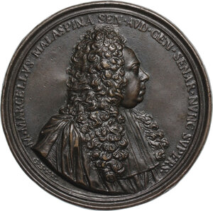 obverse: Marcello Malaspina (1689-1757) Dottore in diritto. Medaglia 1735, con bordo modanato