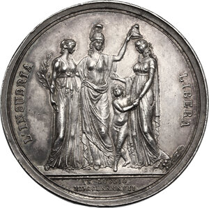 reverse: Napoleone Bonaparte (1769-1821). Medaglia 1797 per la Costituzione della Repubblica Cisalpina