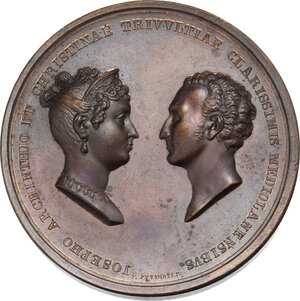 obverse: Maria Cristina Trivulzio (1799-1852) e Giuseppe Archinto (1783-1861). Medaglia 1819 per le nozze di Cristina Trivulzio e Giuseppe Archinto