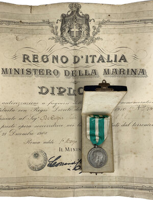 obverse: Vittorio Emanuele III (1900-1943). Medaglia commemorativa per il terremoto Calabro-Siculo del 1908