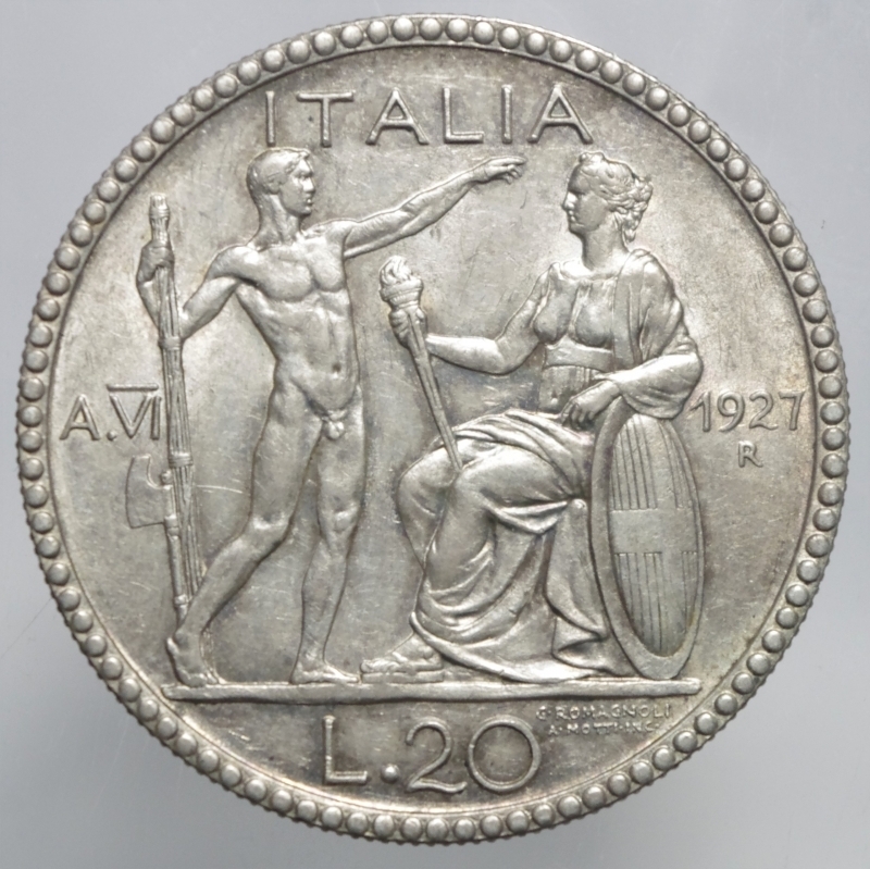 reverse: 20 lire 1927
