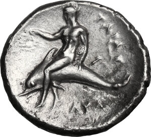 reverse: Southern Apulia, Tarentum. AR Nomos, 302-280 BC