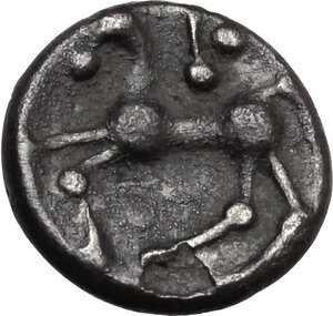 reverse: Celtic, Eastern Europe.  Boii.. AR Obol, Type Roseldorf II, 2nd-1st century BC