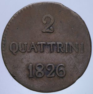 reverse: DUCATO DI LUCCA 2 QUATTRINI 1826 2,14 GR. BB(COLPI)