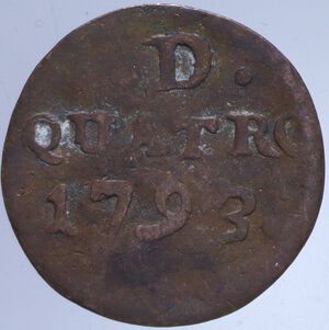 reverse: GENOVA REPUBBLICA 4 DENARI 1793 VARIANTE QUATRO RRRR 1,29 GR. MB-BB
