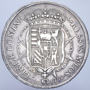 reverse: GRANDUCATO DI TOSCANA PIETRO LEOPOLDO (1765-1790) FRANCESCONE 1790 FIRENZE AG. 26,90 GR. MB/MB-BB