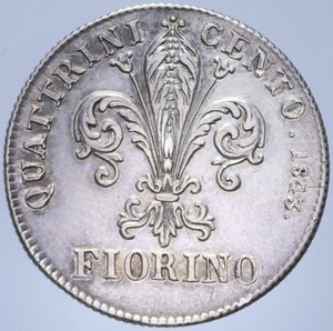 reverse: GRANDUCATO DI TOSCANA LEOPOLDO II (1824-1859) FIORINO 1843 AG. 6,70 GR. BB-SPL