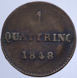 reverse: GRANDUCATO DI TOSCANA LEOPOLDO II (1824-1859) 1 QUATTRINO 1848 0,93 GR. BB