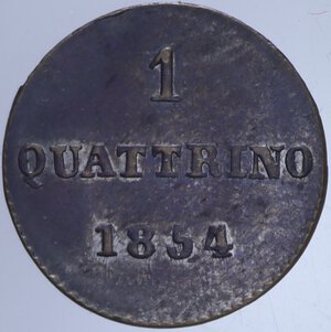 reverse: GRANDUCATO DI TOSCANA LEOPOLDO II (1824-1859) QUATTRINO 1854 0,88 GR. SPL