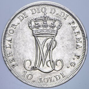 reverse: PARMA MARIA LUIGIA (1814-1847) 10 SOLDI 1815 AG. 2,50 GR. BB/BB+