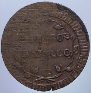 reverse: PRIMA REPUBBLICA ROMANA (1798-1799) MEZZO BAIOCCO S. DATA NC 4,90 GR. qBB
