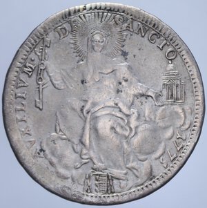 reverse: STATO PONTIFICIO PIO VI (1775-1799) MEZZO SCUDO 1775 A.I AG. 12,77 GR. BB (MONTATURA RIMOSSA)