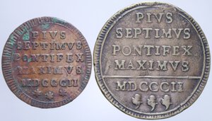 obverse: STATO PONTIFICIO PIO VII (1800-1823) LOTTO 2 MONETE VARIE CONSERVAZIONI