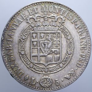 reverse: VITTORIO EMANUELE I (1802-1821) 5 LIRE 1820 R AG. 25 GR. BB+ (COLPI AL BORDO)