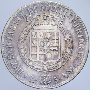 reverse: VITTORIO EMANUELE I (1802-1821) 5 LIRE 1820 R AG. 24,70 GR. qBB